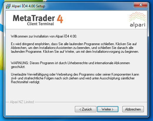 Metatrader 4 Download und Installationsanleitung - Bild 2.