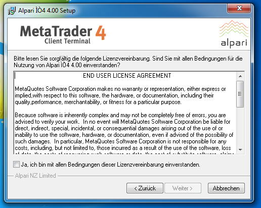 Metatrader 4 Download und Installationsanleitung - Bild 3.