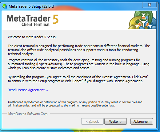 Metatrader 5 Download und Installationsanleitung - Bild 2.