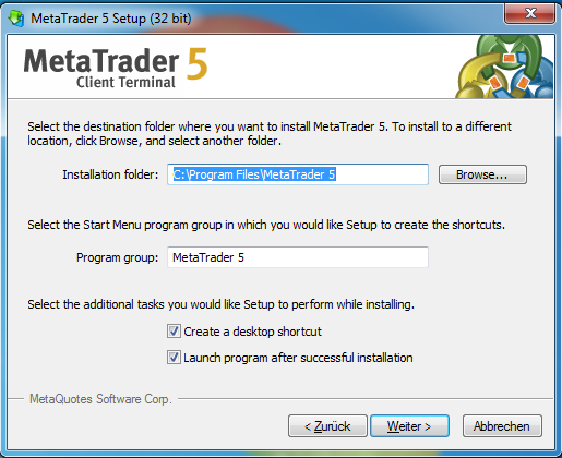 Metatrader 5 Download und Installationsanleitung - Bild 3.