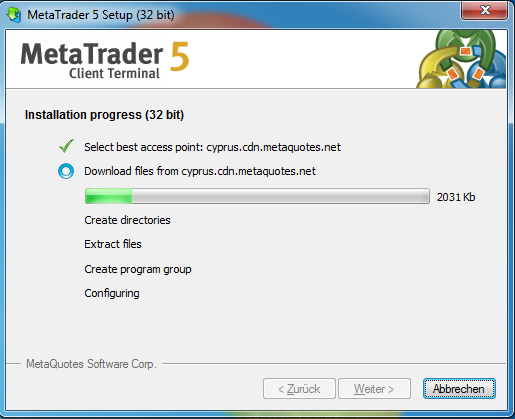 Metatrader 5 Download und Installationsanleitung - Bild 4.