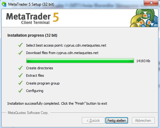 Metatrader 5 Download und Installationsanleitung - Bild 5.